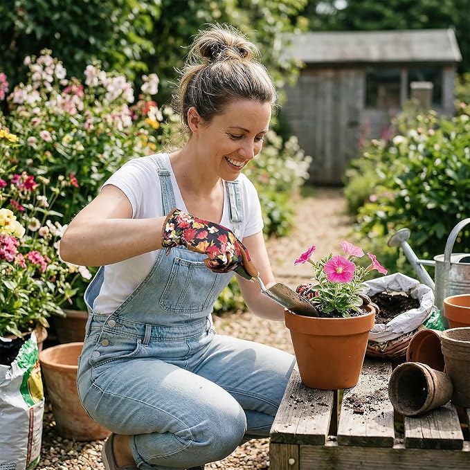 Leather-Gardening-Gloves for Women,Thorn-Proof Work-Gloves for Weeding,Digging,Planting,Pruning Yard garden Gloves