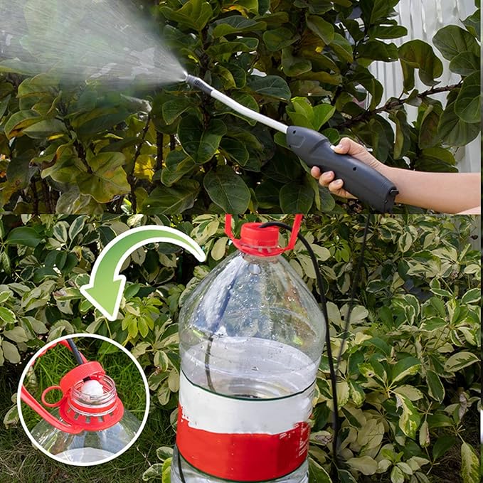 FLEXMAN Electric Pump Pressured Sprayer, Battery Powered Sprayer with Adjustable Rotating Nozzle, Electric Sprayer for Garden, Lawn, Household Plant Spray