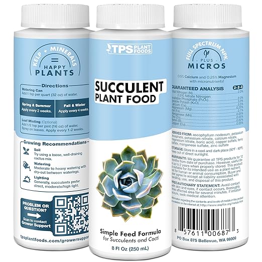 Succulent Plant Food – Liquid Fertilizer for Compact Growth, Vibrant Color & Stronger Root Development, 1 Gallon