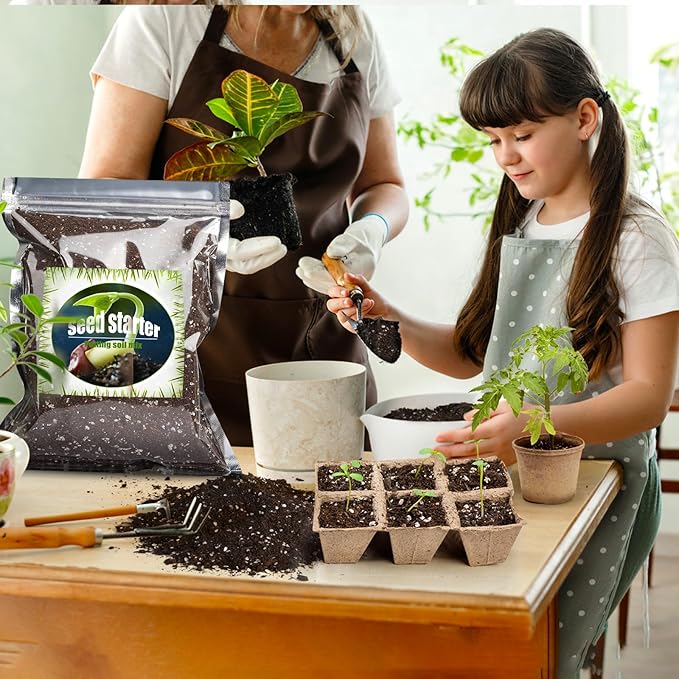 Doter Organic Seed Starter Premium Potting Soil Mix 2qt, All Natural Seed Starter Mix for Fast Germination and Vigorous Seedlings with Strong Root Systems