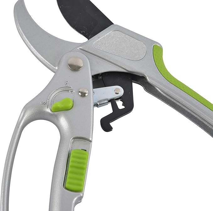 GARDEN GURU 2 in 1 Ratchet Pruning Shears Clippers – 4X Cutting Power – Ratcheting Garden Anvil Pruners Scissors - Ergonomic Grip - Makes Tough Cuts Easy - Great for Seniors & Arthritic Hands