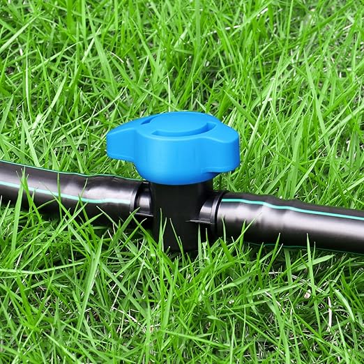 Gardrip 5 Pack 1/2 Inch Drip Irrigation Valve: 1/2 in. in-Line Shut Off Valves for 1/2 Inch Drip Irrigation Tubing (.570-.620" ID) Barbed Cut Off Switch Valve for Garden Irrigation System