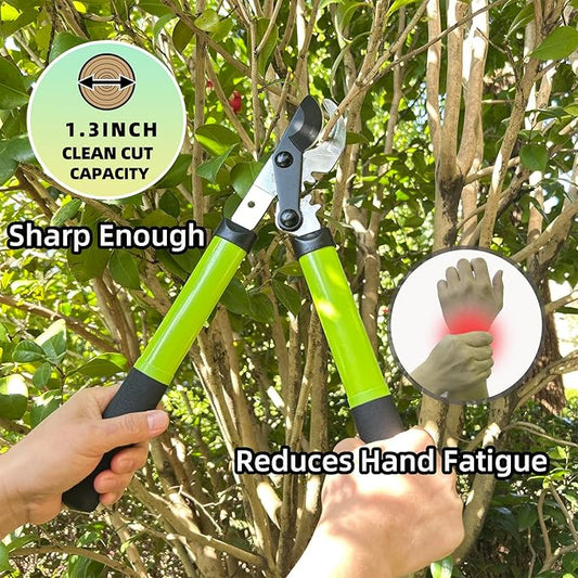YRTSH Loppers for Tree Trimming, Heavy Duty Branch Cutter Pruner with Gear Technology, Labor Saving Pruning Shears Gardening Tools Tree Clippers Tree Trimmer up to 1.3 Inch Clean Cut Capacity