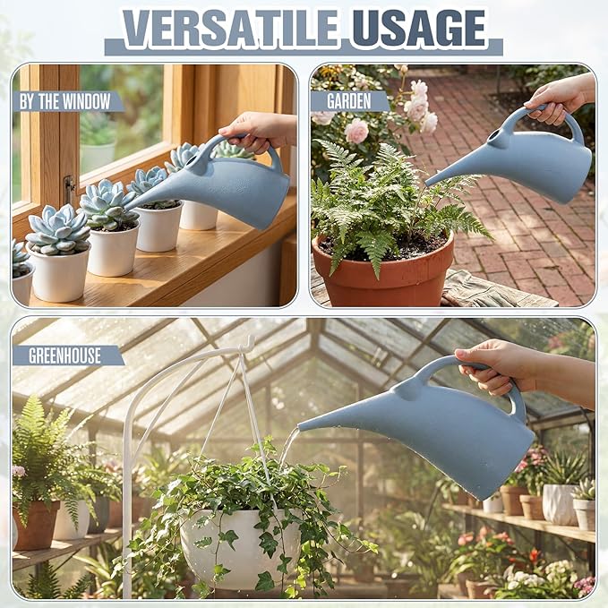 LemonRoad 4 Pack Small Indoor Watering Plant Can 1/4 Gallon Plastic Long Spout Indoor Outdoor Plant Watering Cans Bulk Pot, Precise Pour for Houseplants Succulents Garden Office Decor