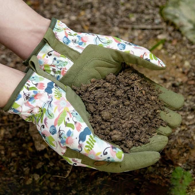 Baidast Gardening Gloves for Women, Breathable Leather Garden Gloves with Grip, Thorn Proof Work Gloves