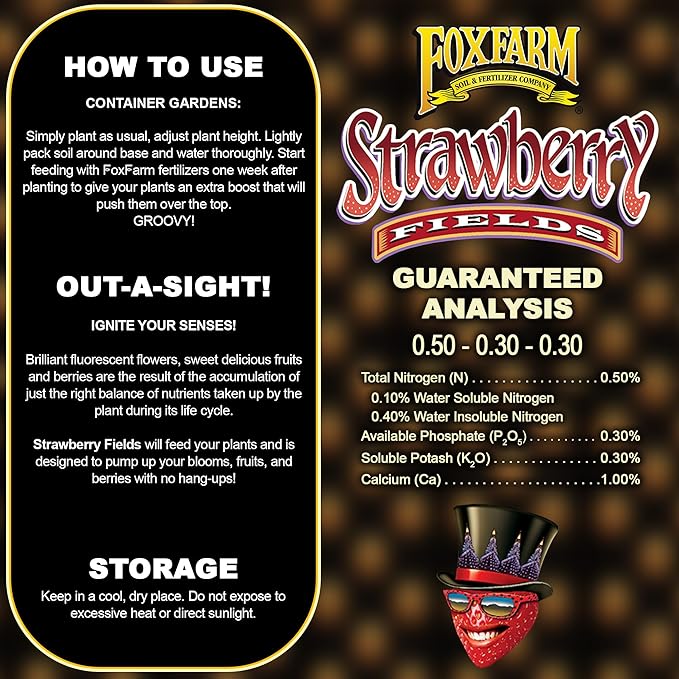 FoxFarm Strawberry Fields Fruiting & Flowering Potting Soil, 1.5 Cu.ft (Pack of 2) - Designed to Pump Up Your Blooms, Fruits, and Berries - Made for the Fruiting and Flowering Stages of Plants