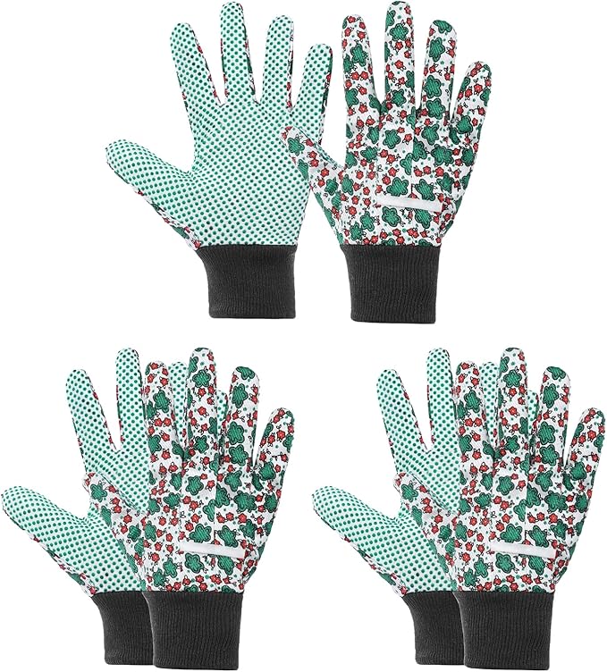 Ainiv Floral Gardening Gloves for Women/Ladies, Non-Slip Garden Work Gloves,Breathable Yard Work Glove Light Working Gloves