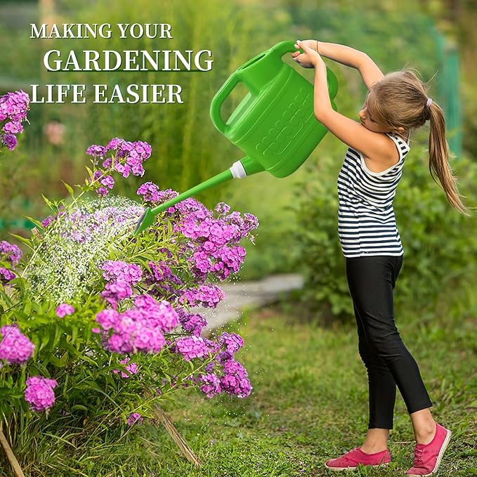 2 Gallon Watering Can for Outdoor Plants, Modern Watering Cans for House Plant Garden Flower, Plastic Watering Cans with Removable Nozzle and Long Spout