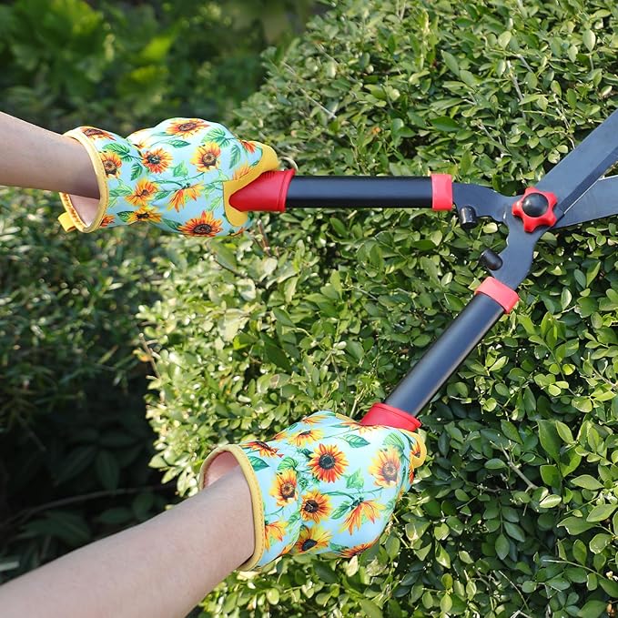 Pleneal Gardening Gloves for Women Men - Leather Garden Gloves Thorn Proof, Outdoor Protective Working Gloves for Weeding