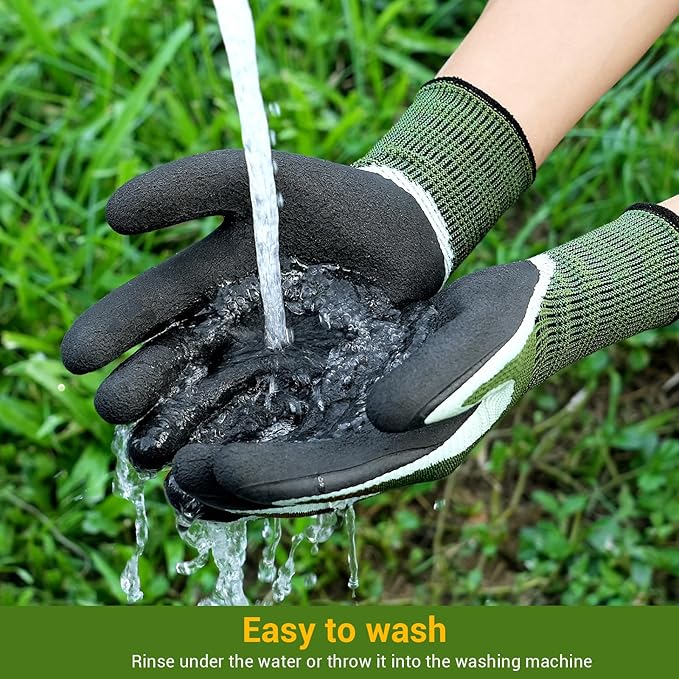 DOFOWORK Gardening Gloves - 6 Pair Gardening Gloves for Women/Men, Breathable Natural Latex Garden Gloves with Grip
