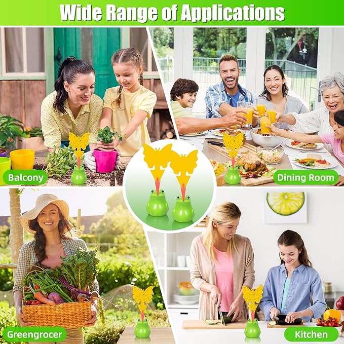 4 Pack Fruit Fly Traps for Indoors Reusable Fungus Gnat Trap for Home Kitchen Plant Drain Fly Killer Catcher for Indoor Pest Control for Bugs Gnats Mosquitoes Flies 20 Sticky Pads & 2 Baits