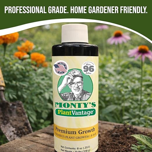 PlantVantage Premium Growth Liquid Plant Fertilizer – NPK Fertilizer (8-16-8) with Zinc & Iron, Liquid Plant Food for Stronger Stems & Larger Leaves, Foliar Spray for Trees, Shrubs & Flowers – 8 oz