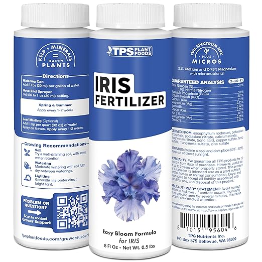 Iris Fertilizer – Liquid Plant Food for More Blooms, Stronger Root Development & Vibrant Flower Color, 8 oz