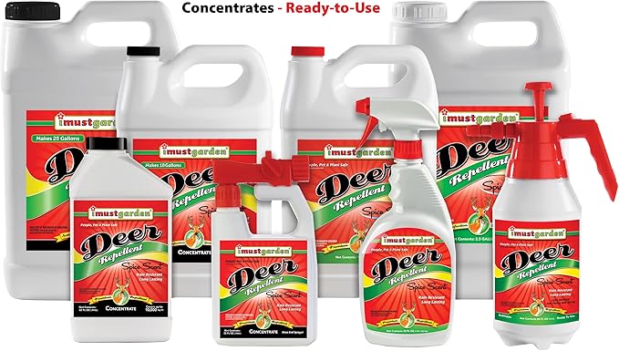 I Must Garden Deer Repellent: Spice Scent Deer Spray for Gardens & Plants – Natural Ingredients – 1 Gallon Ready to Use Refill