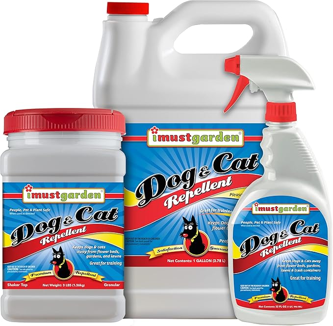 IMUSTGARDEN Dog and Cat Repellent: All Natural Spray to Stop Chewing and Repel from Yards, Plants, and Gardens – 1 Gallon Ready-to-Use Refill