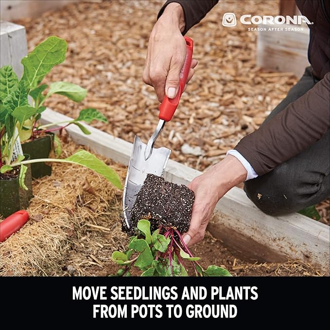 Corona Stainless Steel ComfortGEL Transplanter, red