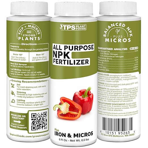 All Purpose NPK Fertilizer – Complete Liquid Plant Food for Balanced Nutrition, Vigorous Growth & Strong Root Development, 32 oz