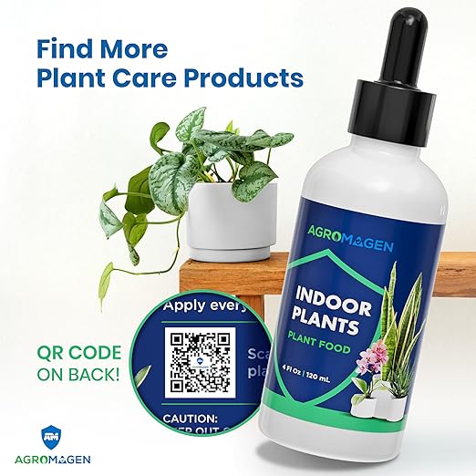 AgroMagen Indoor Plant Food with Essential Nutrients & Chelated Micronutrients, Liquid Fertilizer 4 fl.oz.