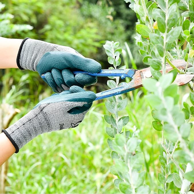 DOFOWORK Gardening Gloves - 6 Pair Gardening Gloves for Women/Men, Breathable Natural Latex Garden Gloves with Grip