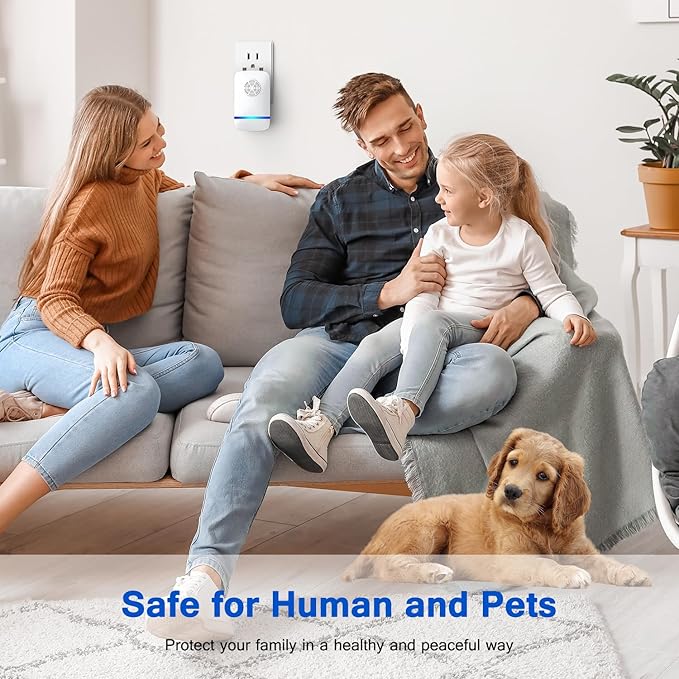 2026 Upgrade Ultrasonic Repeller & Insect Indoor Repeller 6 Pack, Plug-in Pest Control for Mice, Roaches, Spiders, Mosquitoes & Flies, Safe for Kids and Pets