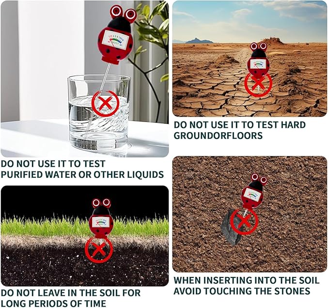 Soil Moisture Meter for Houseplants, Plant Monitor Soil Tester, Gardening Tool Kits for Plant Care, Plant Water Meter Hydrometer for Farm, Indoor & Outdoor Plants, No Battery Needed(Red)