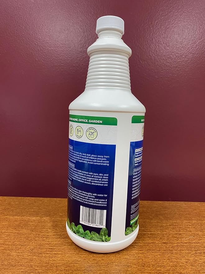 All Natural Peppermint Oil Insect & Pest Control Spray Repels Mice, Spiders, Ants, for Home, Indoor, Outdoor, Garden Maximum Strength Smart Grower Ready to Use 32 FL OZ
