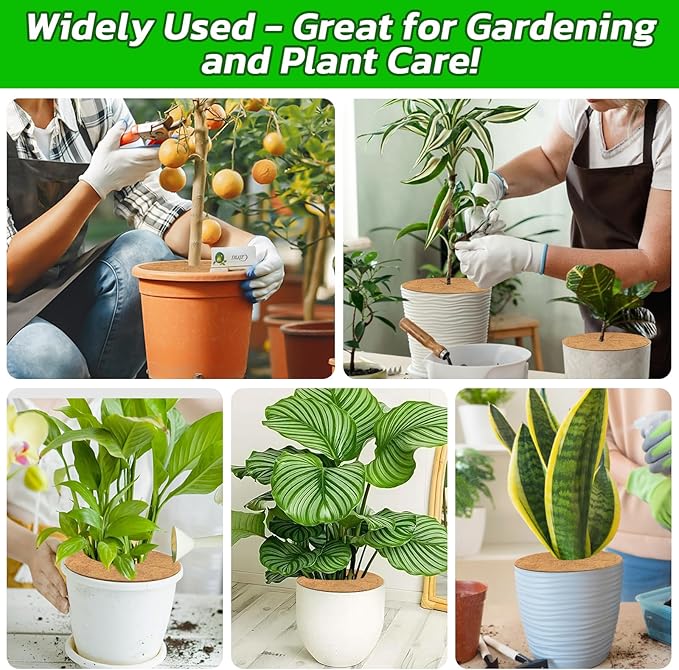 Legigo 4pcs Coconut Fiber Mulch Ring Tree Plant Protector Mat, 14 Inch Natural Coco Coir Tree Mulch Ring Plant Pot Soil Cover, Tree Rings Disc Plant Cover for Indoor Outdoor Plants, Landscaping