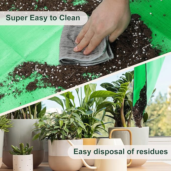 26.8"x26.8" Super Thick Repotting Mat for Indoor Plants - Tear-Resistant, Foldable, Double-Sided Waterproof Potting Mat for Mess-Free Indoor Gardening