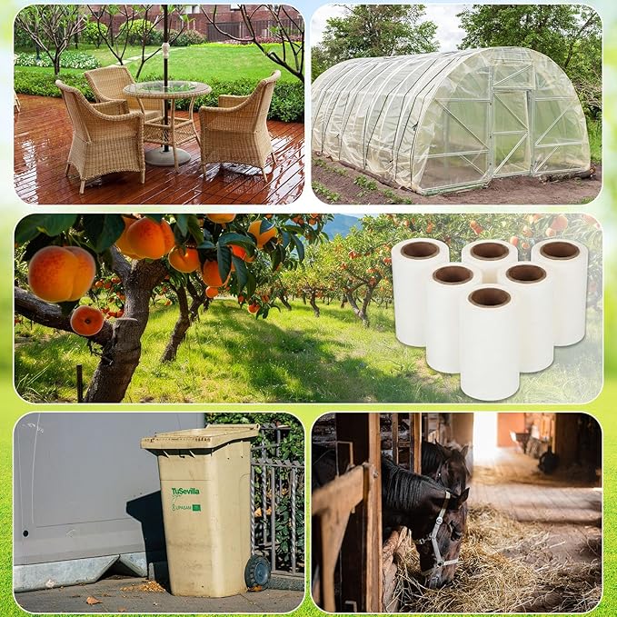 6 Rolls Spotted Lanternfly Traps Ant Insect Barrier, 30 ft Each, Outdoor Fly Tree Trap Sticky Strips Tree Trunk Wraps to Protect Trees, Fruit & Plants, Pest Control Lawn & Garden