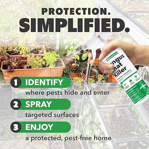 Fungus Gnat Killer Spray, Fast-Acting Treatment for Soil & Houseplants, 16 oz (475mL)