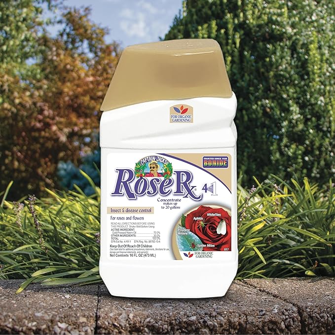 Bonide Captain Jack's Rose Rx 4-in-1 Insect & Disease Control, 16 oz Concentrate Neem Oil for Organic Gardening