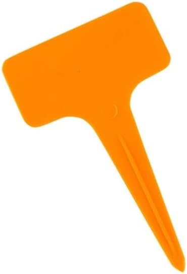 50Pcs Orange Plant Tags Plastic T-Type Nursery Garden Labels Markers Plant Stakes Garden Decoration, Pots, Plant Labels, Plant Container Accessories