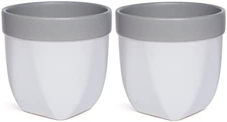 Hosley Set of 2 Grower Versa Pot Grey 5" Dia x 4.75" H. Ideal Gift for Floral Arrangements Wedding Party Home Decor Office Spa O9