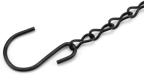 Suwimut 157 Inch Hanging Chains, Black Metal Hanging Basket Chain with 30 S Hooks and 30 Clips for Bird Feeders, Billboards, Planters, Wind Chimes, Lanterns, Grow Lights, Ornaments, Outdoor/Indoor Use