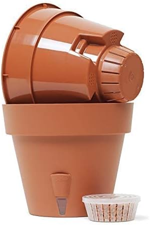 DECOPOTS - Pack of 3 - Self Watering Planter - Height 6.9 inches - Flower Pot with Bottom Watering Level Indicator for All House Plants, Flowers, Herbs (Diameter 7.9", Sand)
