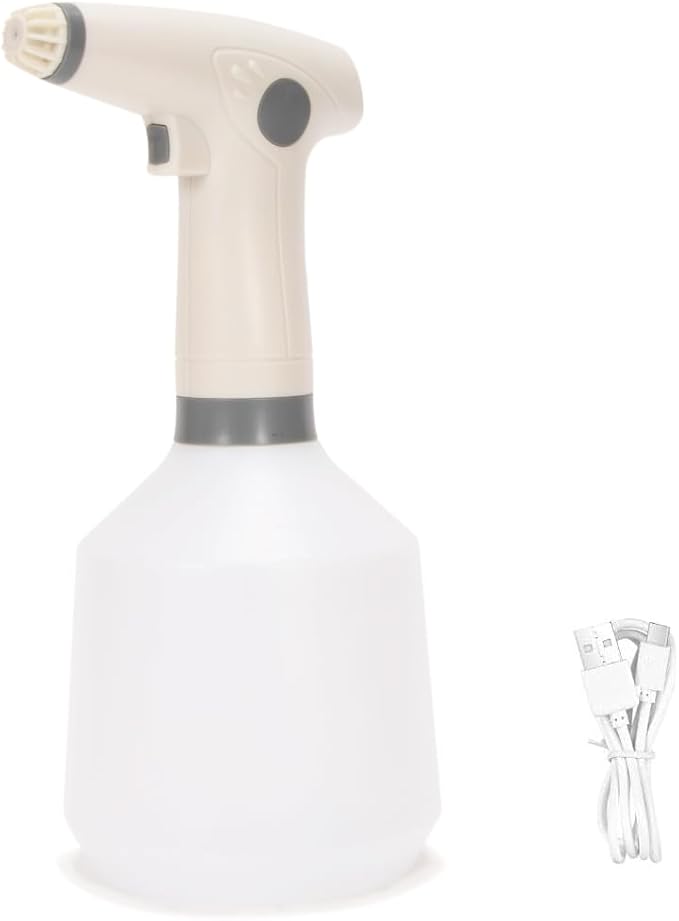 Electric Plant Sprayer, 1L Portable Automatic Garden Sprayer, USB Rechargeable Battery Powered with Adjustable Mist Nozzle for Cleaning Home, Gardening