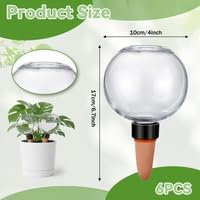 6 Pack Self Watering Globes for Indoor Plant, Plastic Water Bulbs 17.5 oz Automatic Watering Planter Insert Top Fill Slow Release Terracotta Planter Insert for Automatic Drip Irrigation