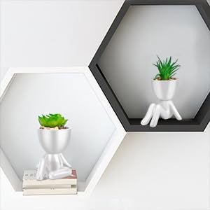 Pack of 4 White Mini Artificial Succulents, Ceramic Humanoid Greenery, Artificial Fake Plants, Bathroom Plants for Bathroom Decoration, Indoor Office, Christmas Decorations