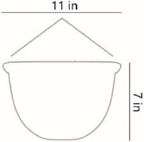 The HC Companies 11 Inch Hanging Metallic Planter - Round Hanging Basket for Indoor Outdoor Plants, Pewter (Pack of 2)