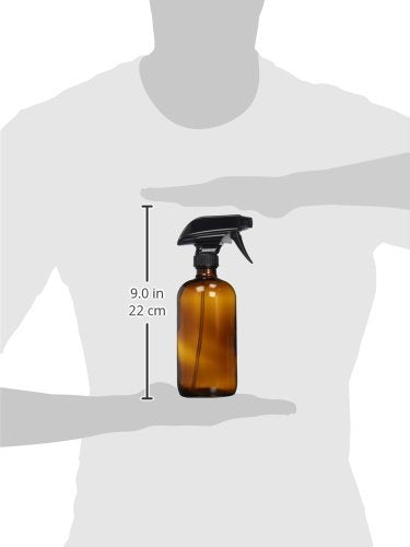 Sally's Organics 16oz Amber Glass Spray Bottle for Thieves Cleaner, Essential Oils, Cleaning Solutions & Plants - Refillable, Chemical-Resistant, with Adjustable Mist & Stream Sprayer