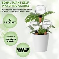 6 Pack Self Watering Globes for Indoor Plant, Plastic Water Bulbs 17.5 oz Automatic Watering Planter Insert Top Fill Slow Release Terracotta Planter Insert for Automatic Drip Irrigation