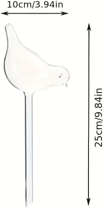 Plant Watering Globes with Bird Design, Self-Watering Bulbs for Plants, Crystal Clear, 3 Pack
