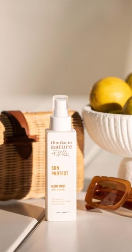 Sun and Heat Protection Spray for Hair, Lightweight Hair Care that Prevents Breakage, Reduces Frizz, Hair Mist with vitamin E, grapeseed, jojoba, argan and coconut oil, 5.1 fl oz