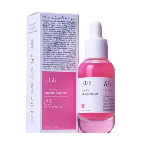 THE PLANT BASE Bakuchiol Vitamin Serum | 83% Cherry Blossom & 14 Vitamins for Brightening & Anti-Aging | Gentle Retinol Alternative Face Ampoule | K-Beauty, 1.01 fl oz