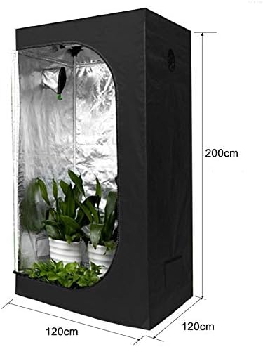 HNZXIB 120 * 120 * 200cm Indoor Plant Grow Tent w/Observation Window Mylar Non-Toxic