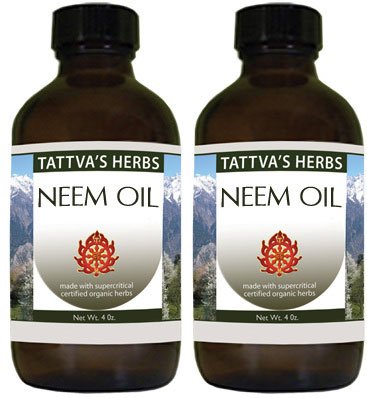Tattva's Herbs Neem Oil for Hair and Scalp, Cold Pressed & Unrefined Neem Leaves, Neem Oil for Skin, Safe Neem Oil Spray for Plants, Hair and Skin, 4 oz (2 Pack), 25 Years of Premium Service