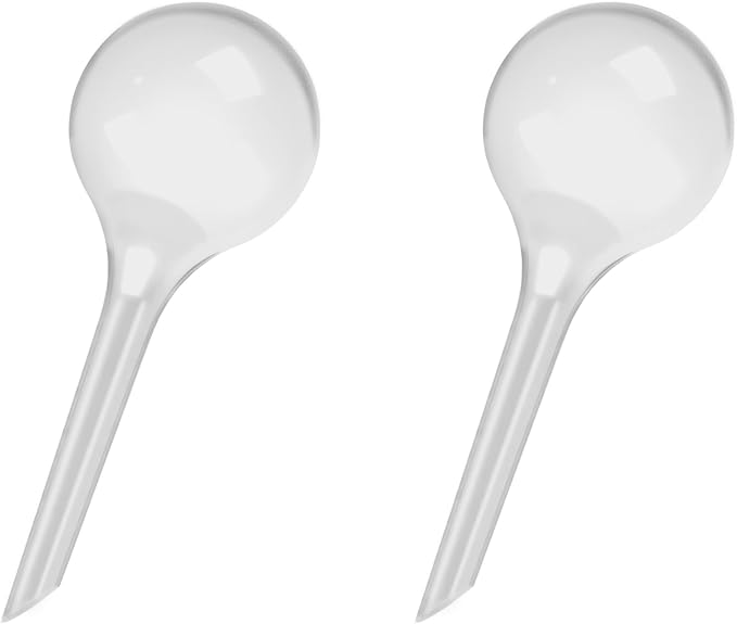 2 Pack Small Self-Plant Watering Globes – Automatic Plant Waterer Bulbs, Plant Watering System for Indoor and Outdoor Potted Houseplants, Plant Watering Devices (White, Small Size)