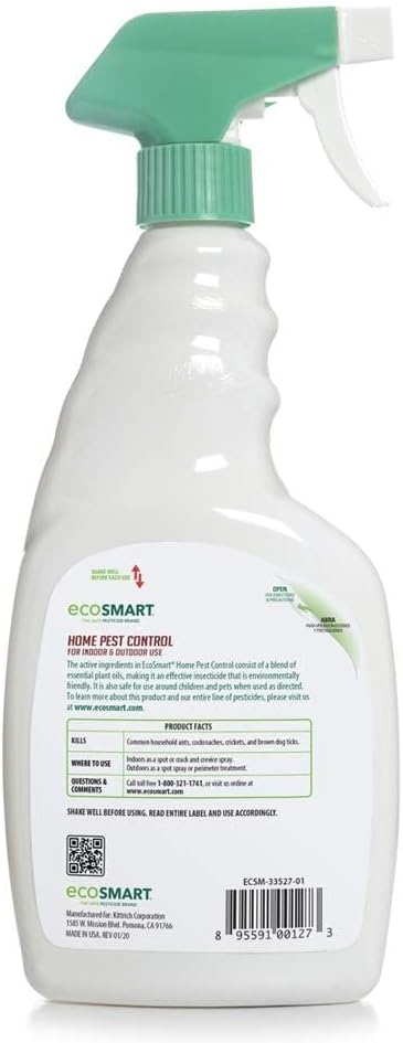EcoSmart Natural, Plant-Based Indoor/Outdoor Home Pest Control, 24 Ounce Ready-to-Spray Bottle