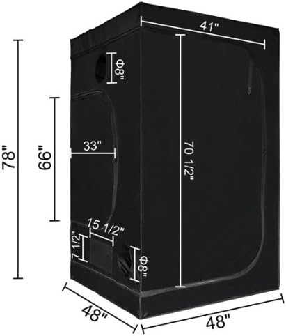 48x48x78 Reflective Indoor Grow Tent 4x4 - Mylar Grow Tent - for Indoor Grow Room - Hydroponics Growing Tent - Grow Tents