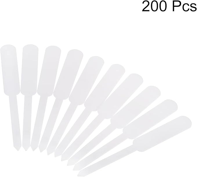 PATIKIL Plant Labels, 200Pcs PP Rectangle Marker Tags for Outdoor Indoor Garden, White